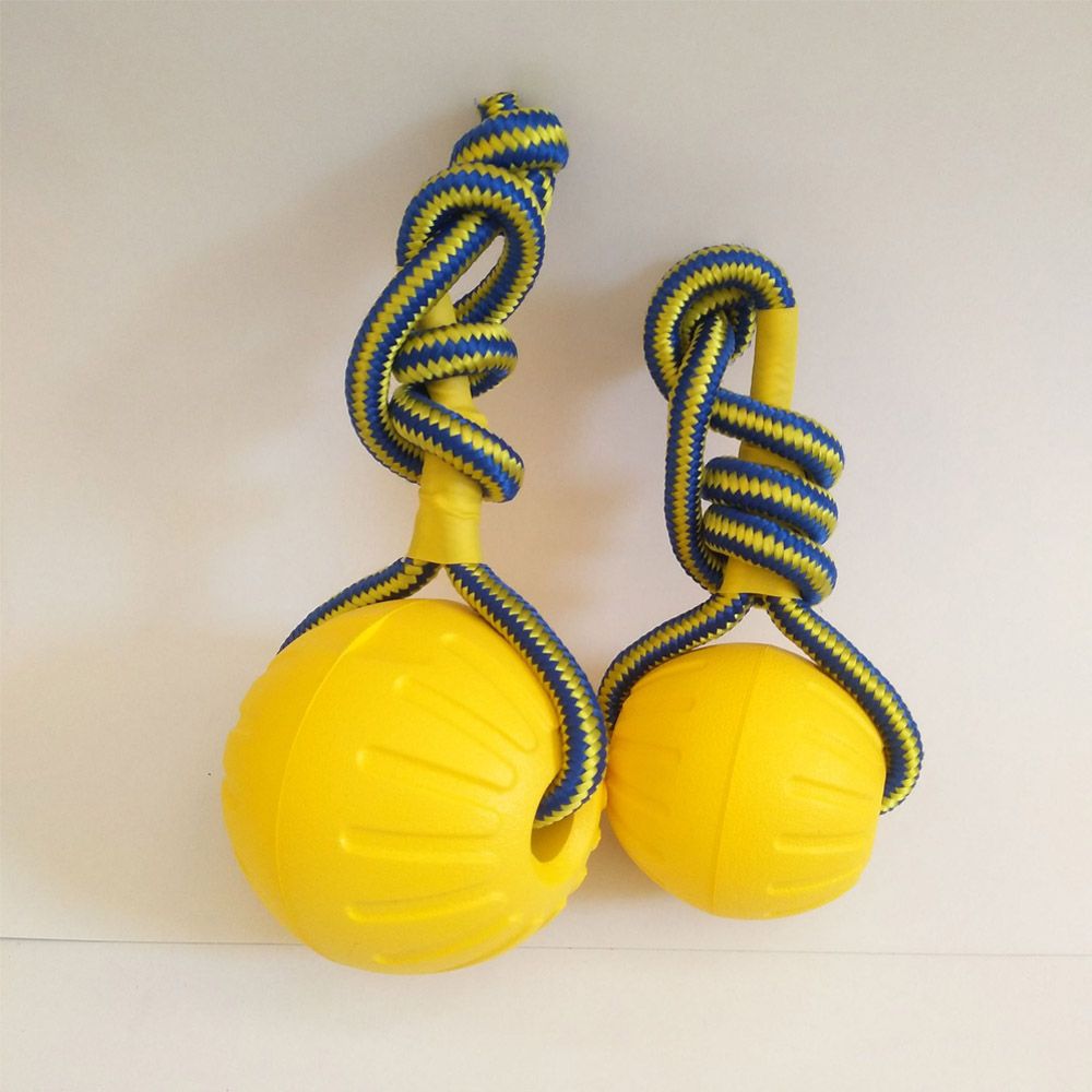 Indestructible Dog Chew Toy - Bola de goma indestructible amarilla de
