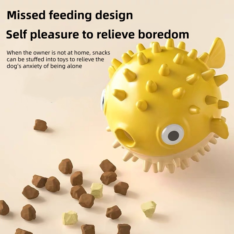 Rubber Treat Dispensing Dog Toy - Juguete interactivo para perros con dispensador