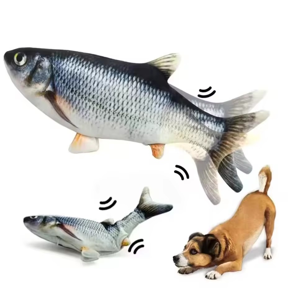 Electric Floppy Fish Dog Toy - Juguete para Perros y Gatos, Pez