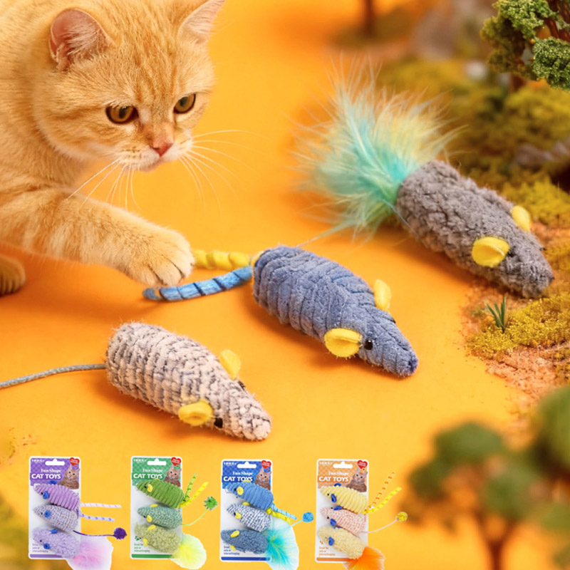 Catnip Interactive Plush Mouse - 3 uds ratón realista juguete De