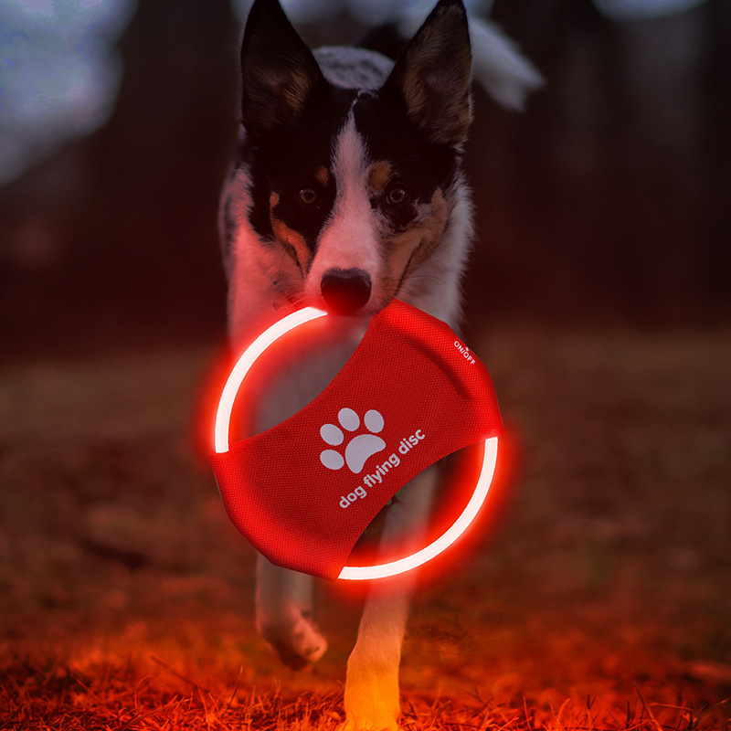 Flying Disc Dog Training Toy - Disco volador LED para perros, juguetes