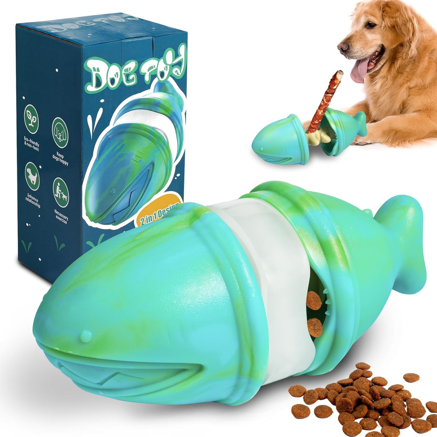 Rubber Treat Dispensing Dog Toy - Juguete para masticar dispensador de golosinas