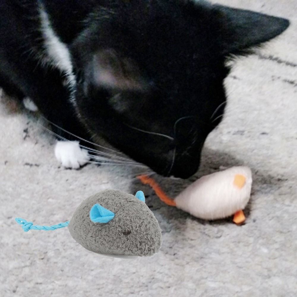 Catnip Interactive Plush Mouse - 2 uds divertido peluche suave interactivo