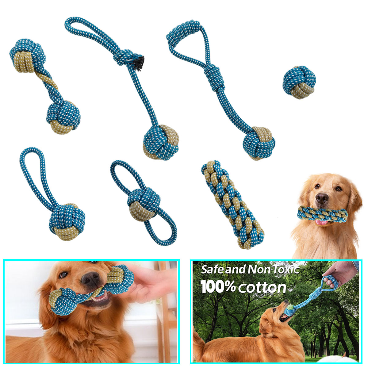 Teeth Cleaning Dog Chew Bone - Nuevo 7 Uds perro mascota cachorro
