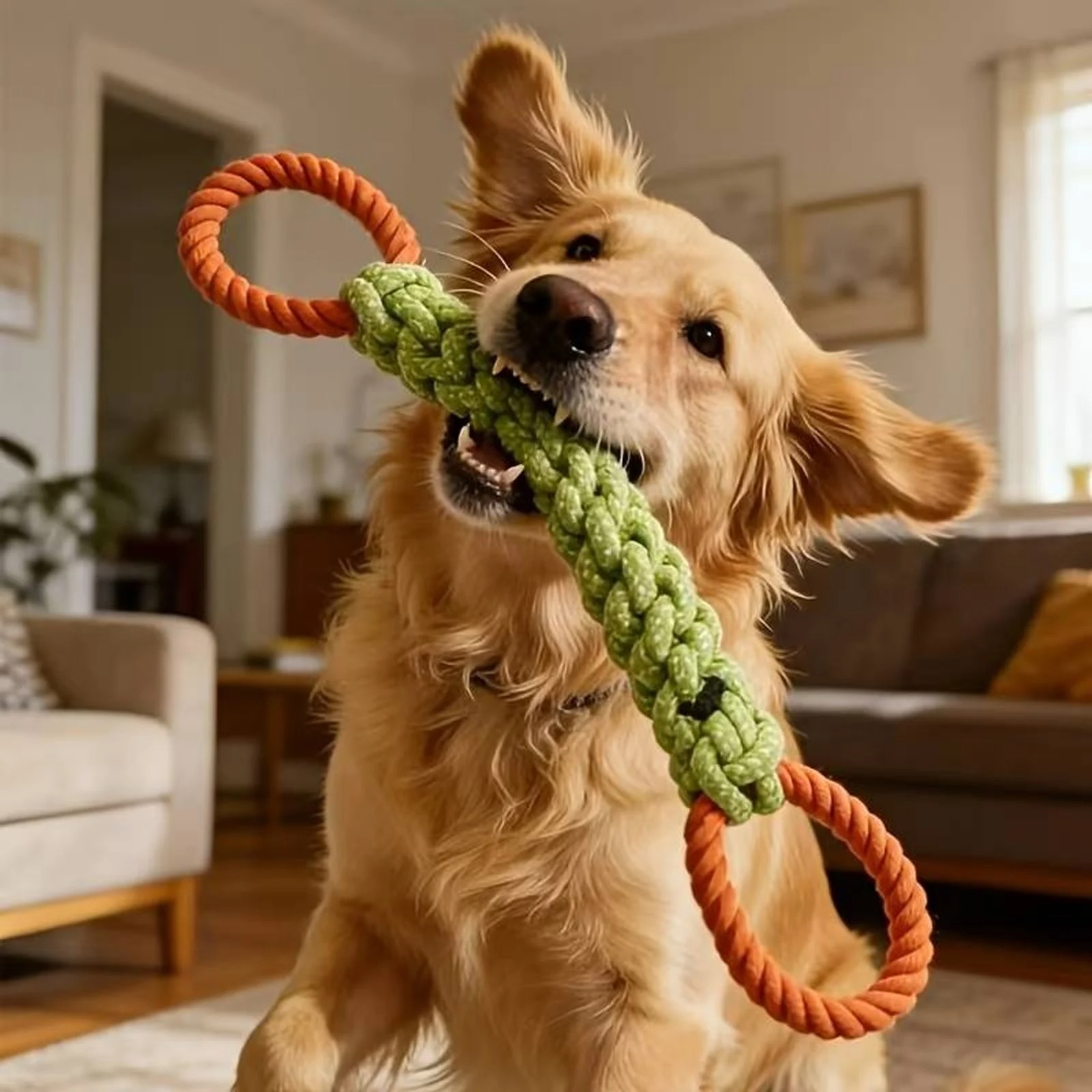 Indestructible Dog Chew Toy - Juguete de Cuerda Resistente para Perros,