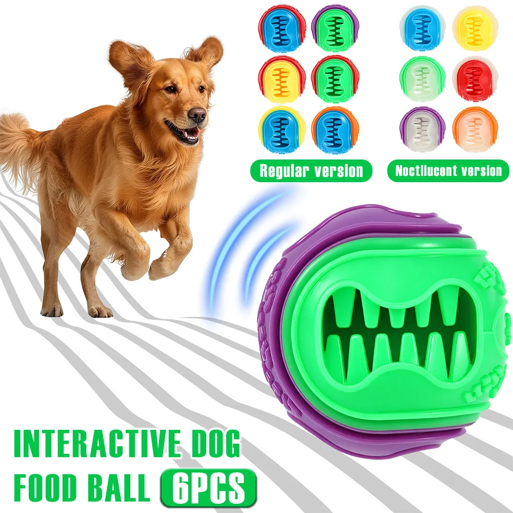 Rubber Treat Dispensing Dog Toy - 6 Piezas de Juguetes Interactivos para