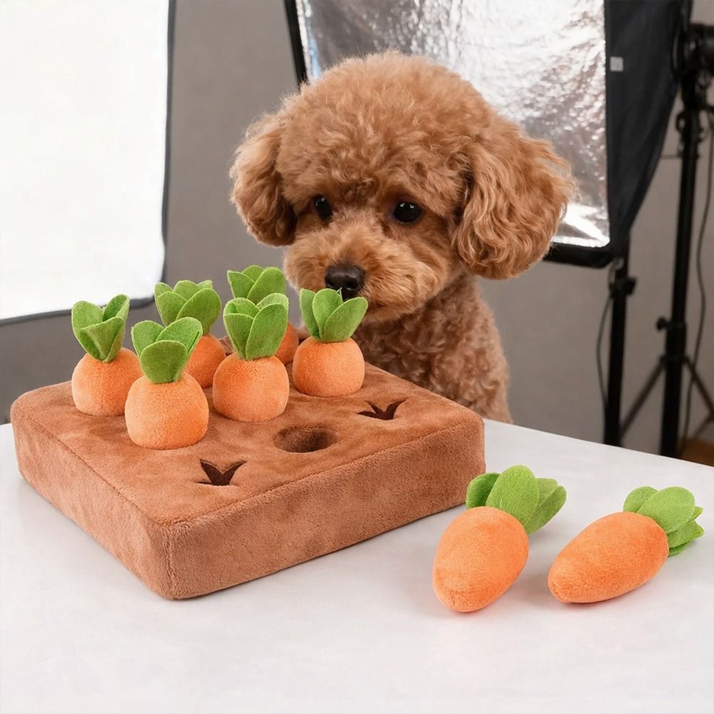 Dog Puzzle Feeder Toy - Alfombrilla olfativa de zanahoria para alivio
