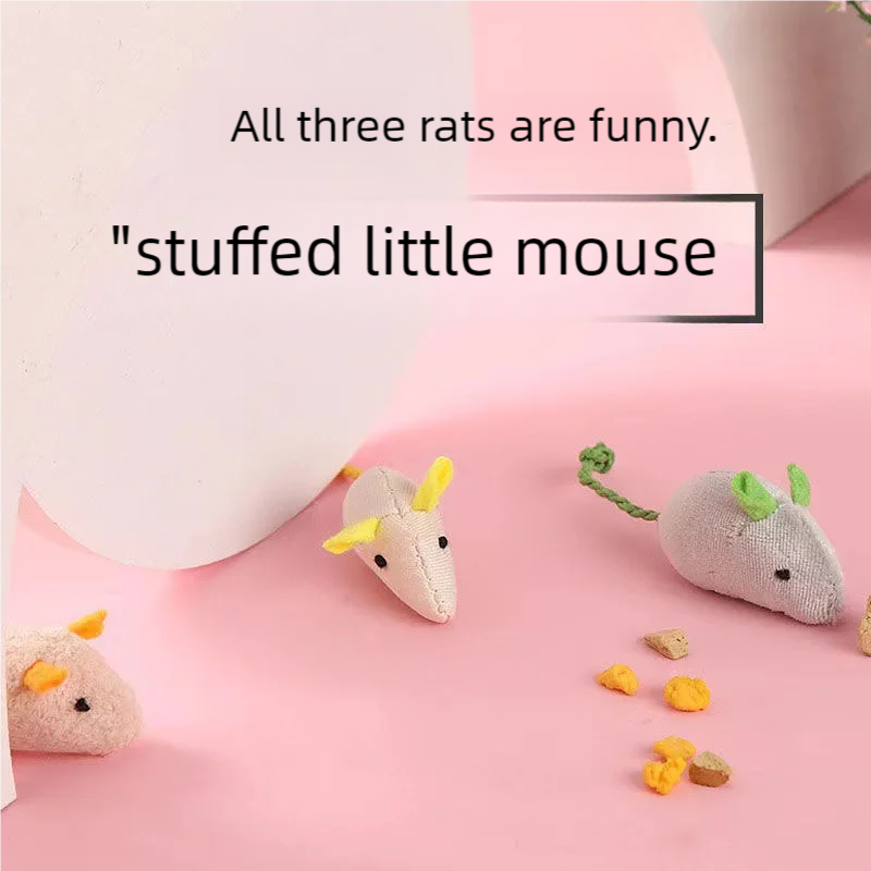 Catnip Interactive Plush Mouse - Ratones con hierba gatera, juguete para