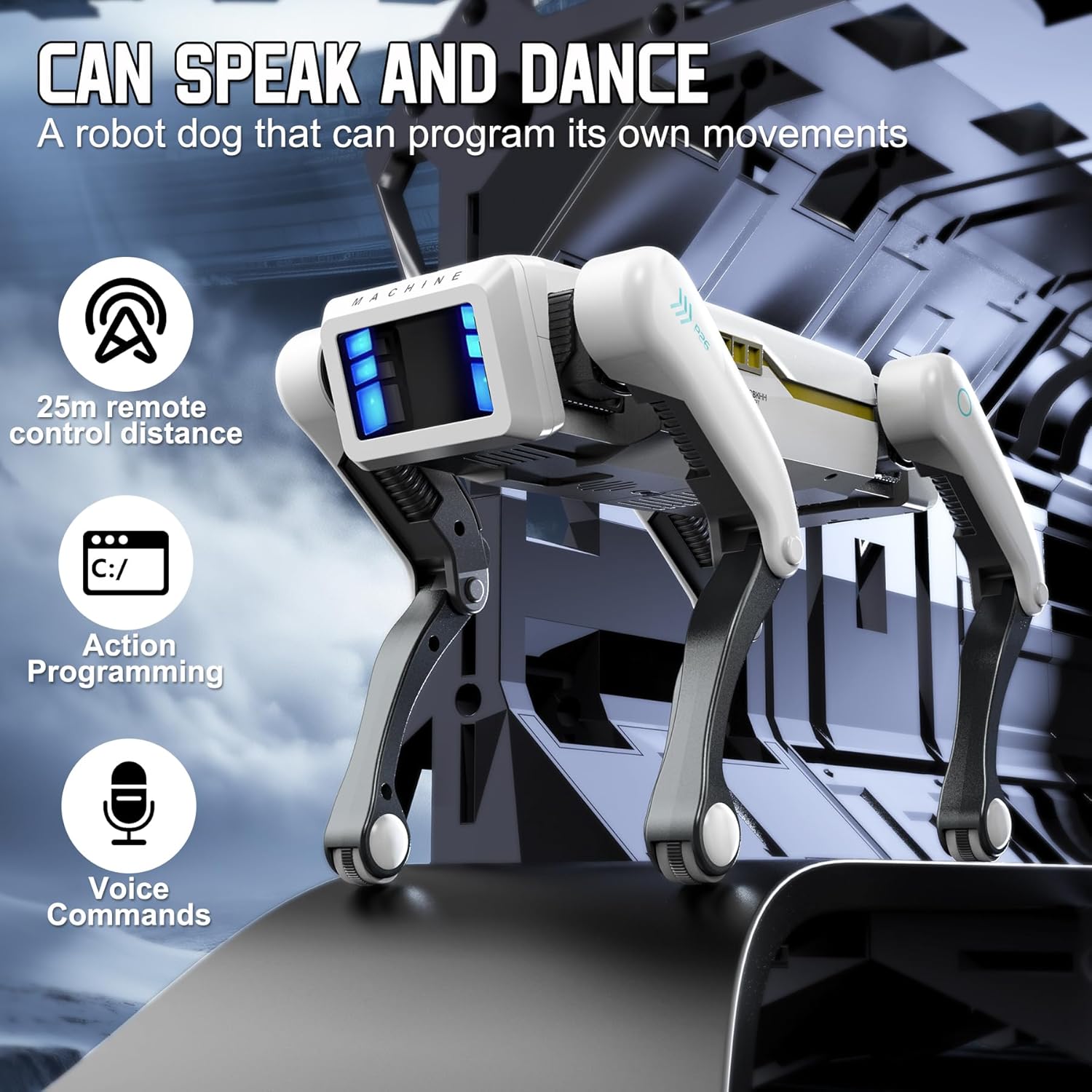 Interactive Squeaky Plush Dog Toy - Perro Robot Mecánico RC Multifuncional Inteligente,