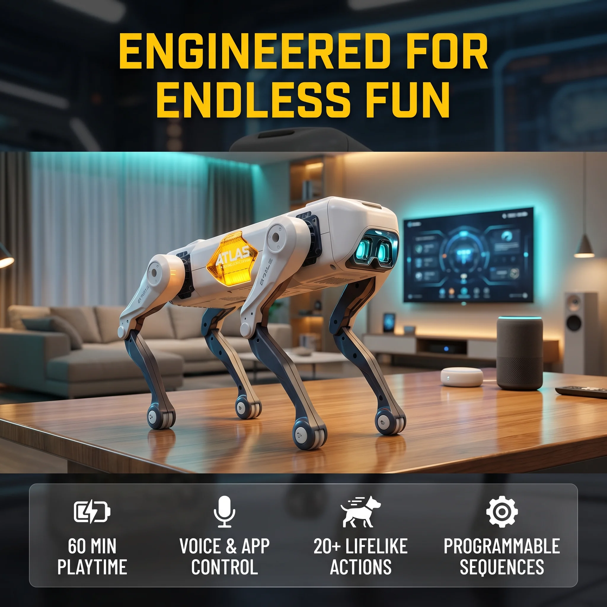 Dog Toys - Perro Robot Inteligente con IA, Control