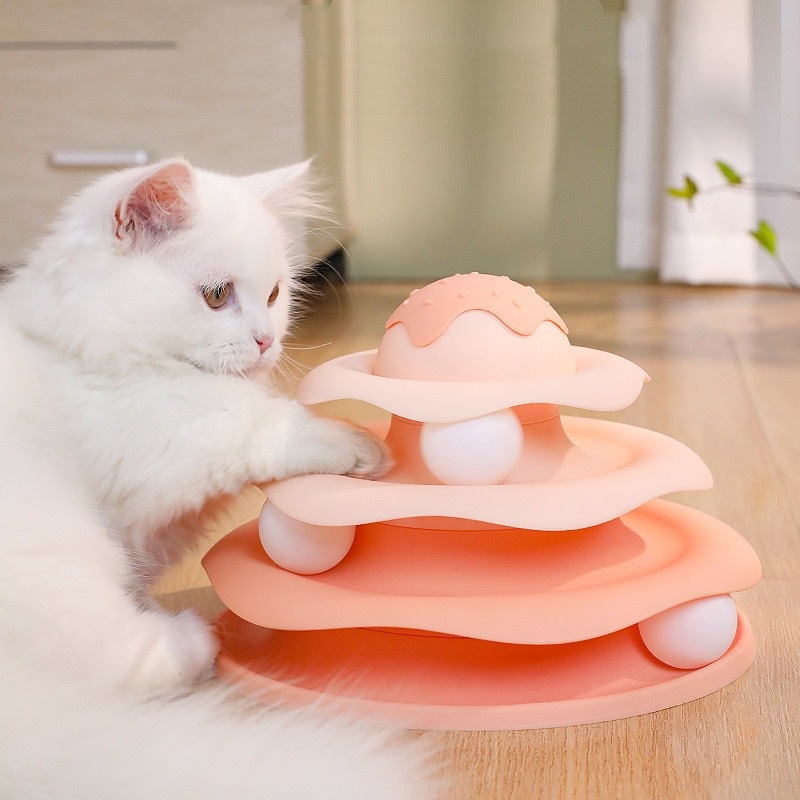 Pelota giratoria para gatos, t - Interactive Squeaky Plush Dog Toy reseña y precio