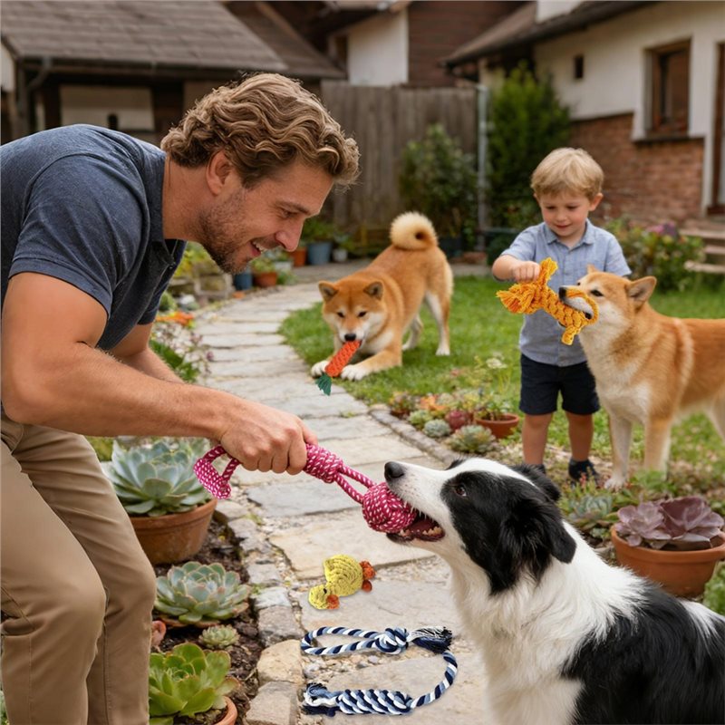 Cuerda para perros, 6 piezas,  - Dog Rope Toy Aggressive Chewers reseña y precio