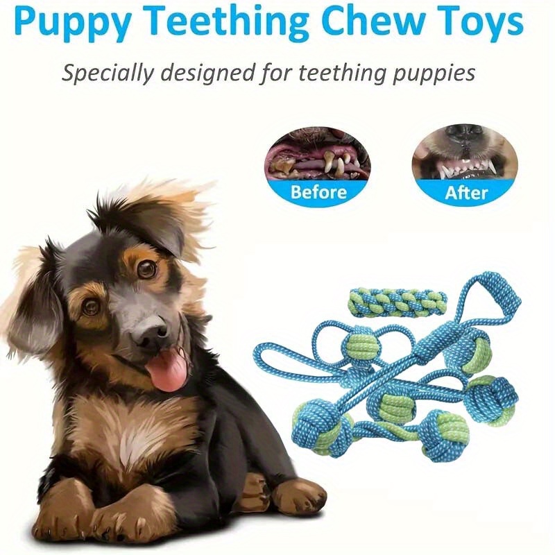 Juego de 7 juguetes interactiv - Dog Rope Toy Aggressive Chewers reseña y precio
