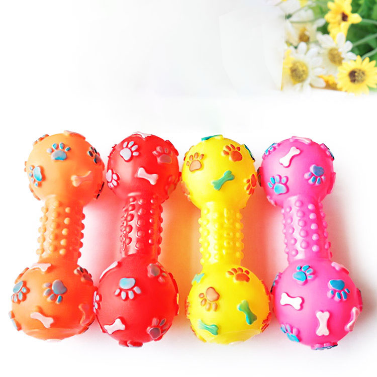 Nuevo juguete chirriante para  - Teeth Cleaning Dog Chew Bone reseña y precio