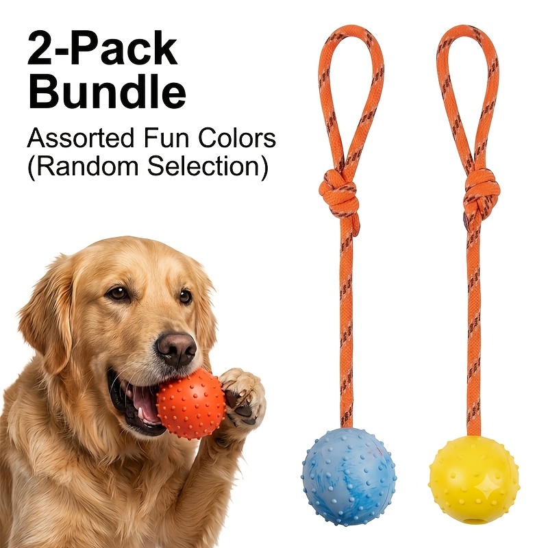 Paquete de 2 Pelotas de Goma D - Dog Rope Toy Aggressive Chewers reseña y precio