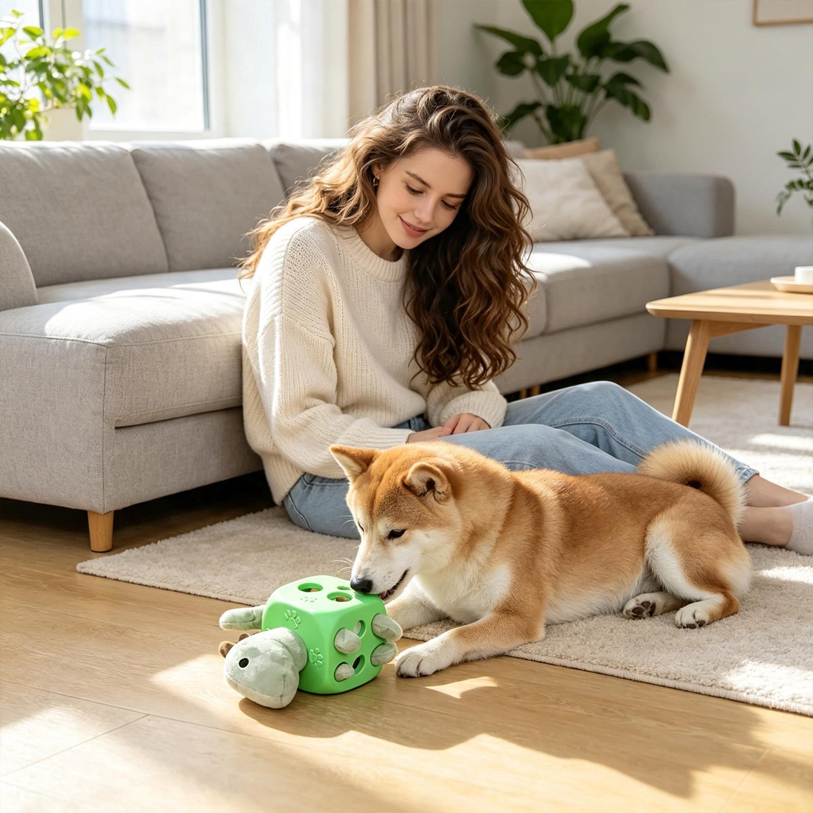 Juguete interactivo para perro - Rubber Treat Dispensing Dog Toy reseña y precio