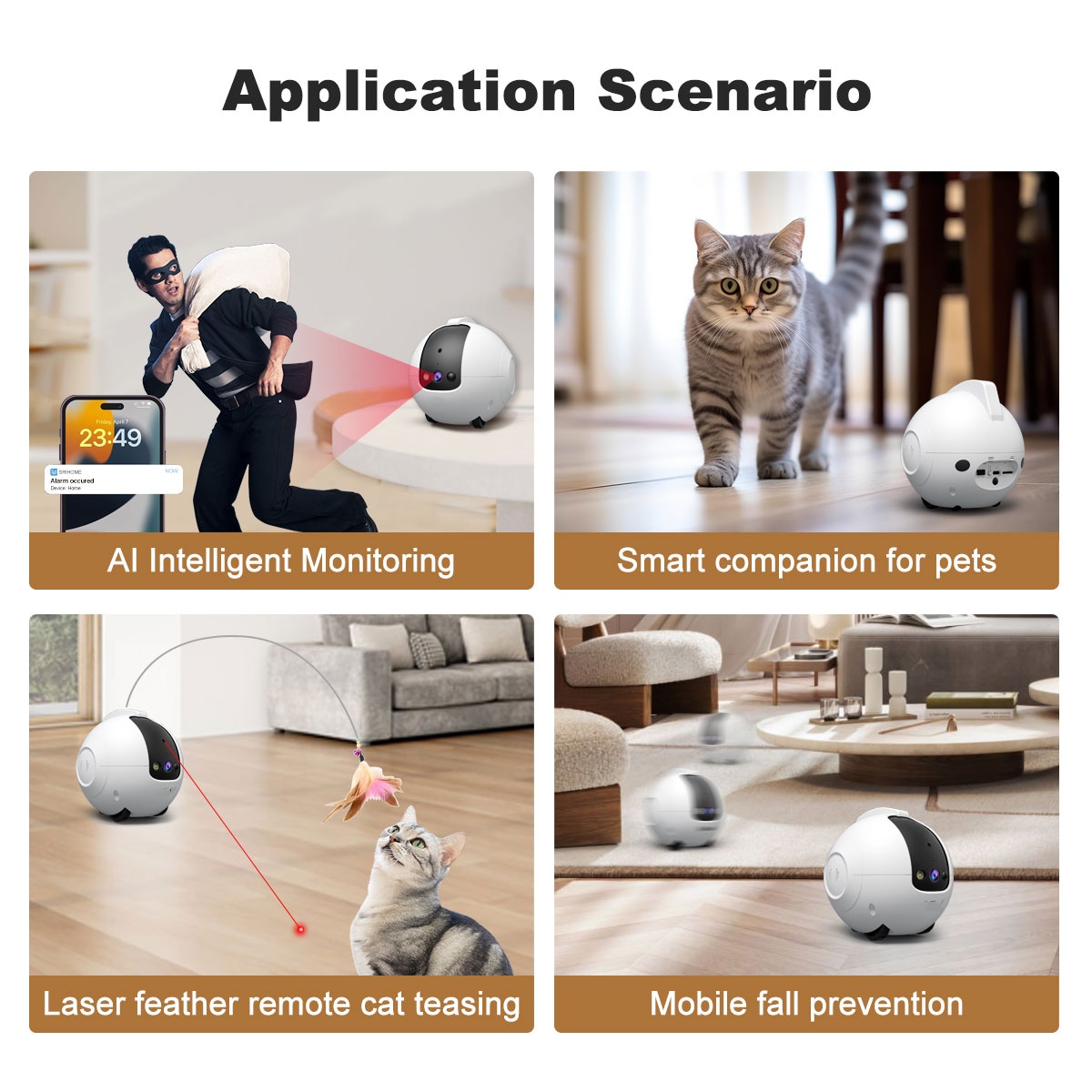 Cámara robótica para mascotas, - Cat Toys reseña y precio